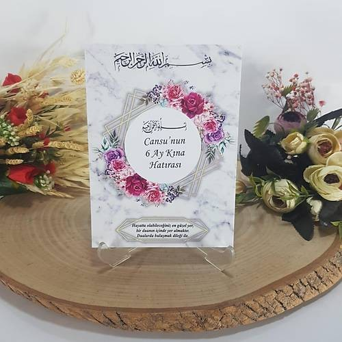Mermer Model Yasin + Tesbih + Ayetel Kursi Magnet + Lokumluk + OPP Ambalaj